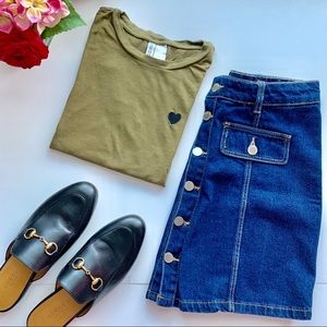 Zara TRF A Line  Denim Mini Skirt